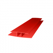 Профиль соединительный для  поликарбоната 6,0 мм Красный 6 м